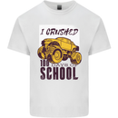 I Crushed 100 Days of School Monster Truck Mens Cotton T-Shirt Tee Top White