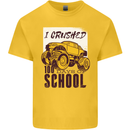 I Crushed 100 Days of School Monster Truck Mens Cotton T-Shirt Tee Top Yellow