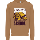 I Crushed 100 Days of School Monster Truck Mens Sweatshirt Jumper Caramel Latte