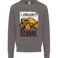 I Crushed 100 Days of School Monster Truck Mens Sweatshirt Jumper Charcoal