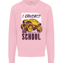 I Crushed 100 Days of School Monster Truck Mens Sweatshirt Jumper Light Pink