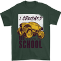 I Crushed 100 Days of School Monster Truck Mens T-Shirt Cotton Gildan Forest Green