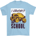 I Crushed 100 Days of School Monster Truck Mens T-Shirt Cotton Gildan Light Blue