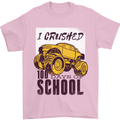 I Crushed 100 Days of School Monster Truck Mens T-Shirt Cotton Gildan Light Pink