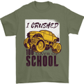 I Crushed 100 Days of School Monster Truck Mens T-Shirt Cotton Gildan Military Green