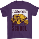 I Crushed 100 Days of School Monster Truck Mens T-Shirt Cotton Gildan Purple