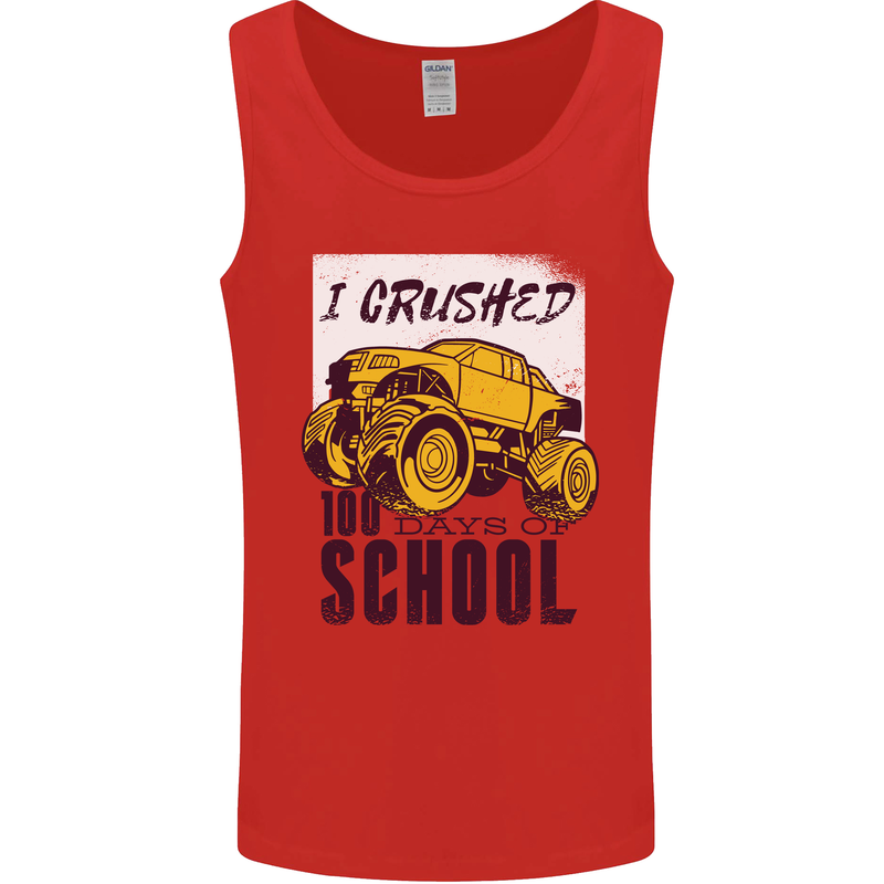 I Crushed 100 Days of School Monster Truck Mens Vest Tank Top Red