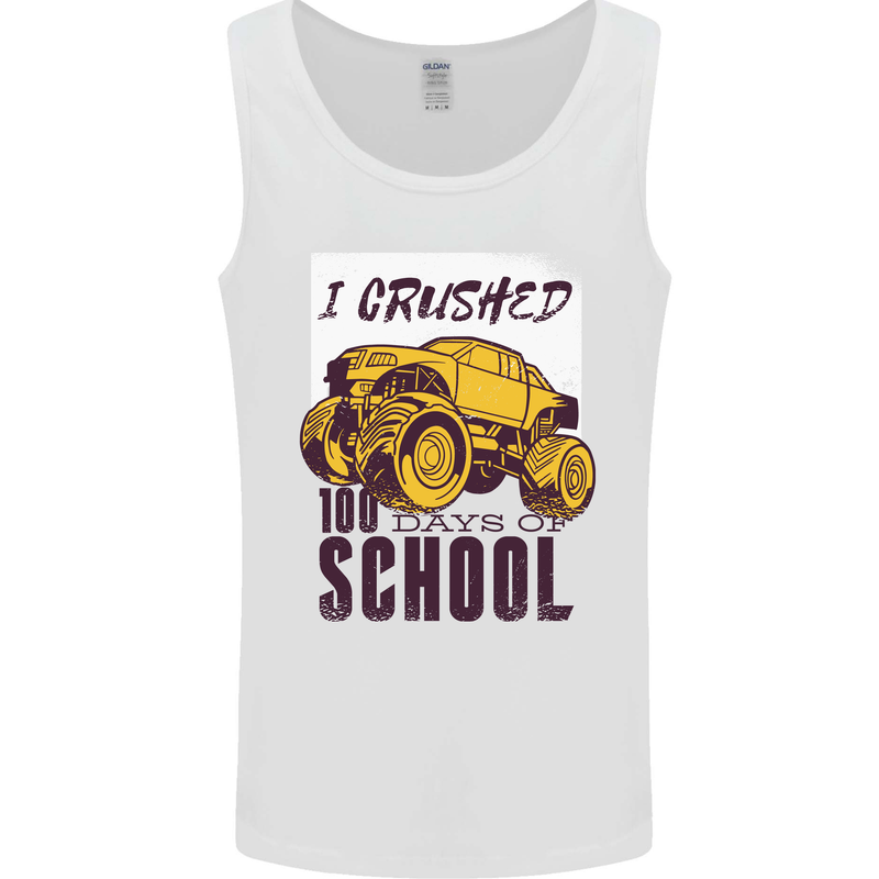 I Crushed 100 Days of School Monster Truck Mens Vest Tank Top White