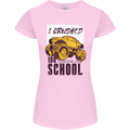 I Crushed 100 Days of School Monster Truck Womens Petite Cut T-Shirt Light Pink