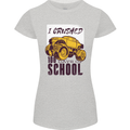 I Crushed 100 Days of School Monster Truck Womens Petite Cut T-Shirt Sports Grey