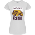 I Crushed 100 Days of School Monster Truck Womens Petite Cut T-Shirt White