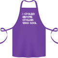 I Cycled Before Cycling was Cool Cycling Cotton Apron 100% Organic Purple