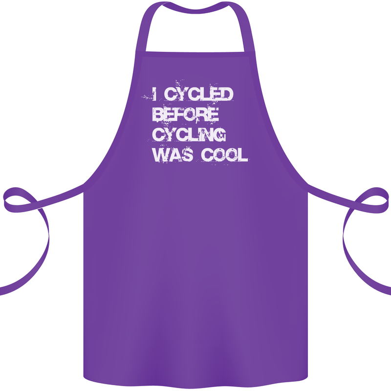 I Cycled Before Cycling was Cool Cycling Cotton Apron 100% Organic Purple