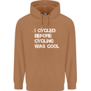 I Cycled Before Cycling was Cool Cycling Mens 80% Cotton Hoodie Caramel Latte