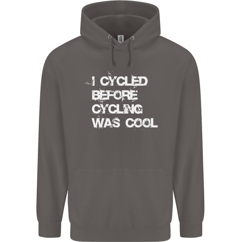 I Cycled Before Cycling was Cool Cycling Mens 80% Cotton Hoodie Charcoal