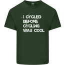 I Cycled Before Cycling was Cool Cycling Mens Cotton T-Shirt Tee Top Forest Green