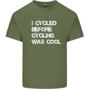 I Cycled Before Cycling was Cool Cycling Mens Cotton T-Shirt Tee Top Military Green