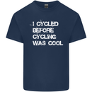 I Cycled Before Cycling was Cool Cycling Mens Cotton T-Shirt Tee Top Navy Blue