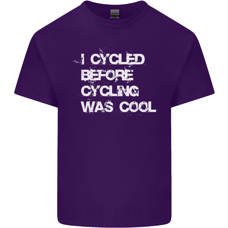 I Cycled Before Cycling was Cool Cycling Mens Cotton T-Shirt Tee Top Purple