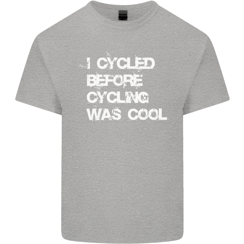 I Cycled Before Cycling was Cool Cycling Mens Cotton T-Shirt Tee Top Sports Grey