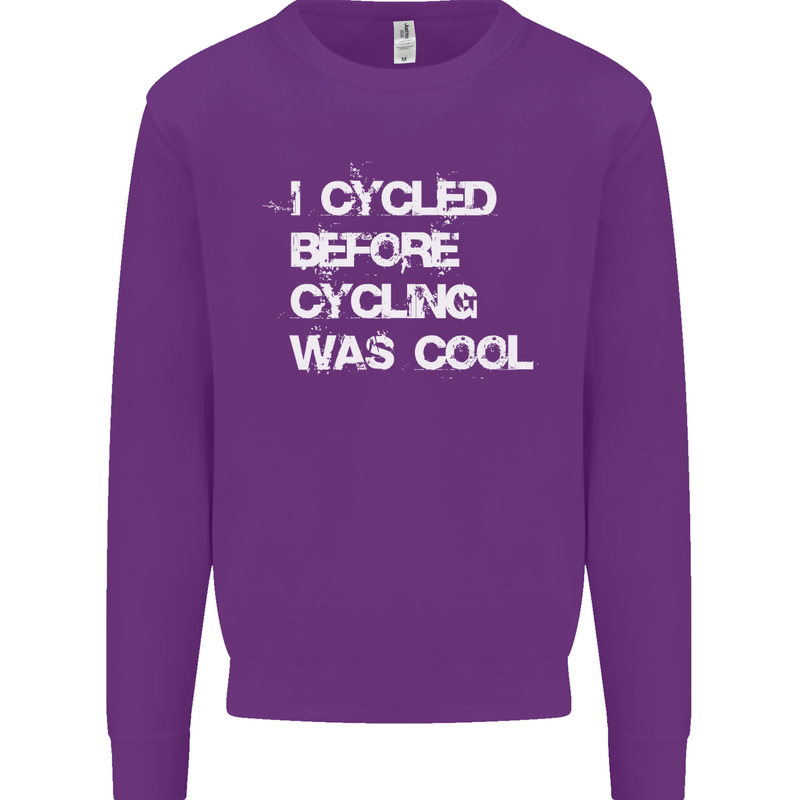 I Cycled Before Cycling was Cool Cycling Mens Sweatshirt Jumper Purple