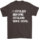 I Cycled Before Cycling was Cool Cycling Mens T-Shirt Cotton Gildan Dark Chocolate