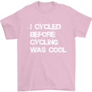 I Cycled Before Cycling was Cool Cycling Mens T-Shirt Cotton Gildan Light Pink
