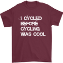I Cycled Before Cycling was Cool Cycling Mens T-Shirt Cotton Gildan Maroon