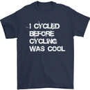I Cycled Before Cycling was Cool Cycling Mens T-Shirt Cotton Gildan Navy Blue
