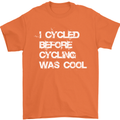 I Cycled Before Cycling was Cool Cycling Mens T-Shirt Cotton Gildan Orange
