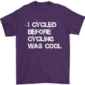 I Cycled Before Cycling was Cool Cycling Mens T-Shirt Cotton Gildan Purple
