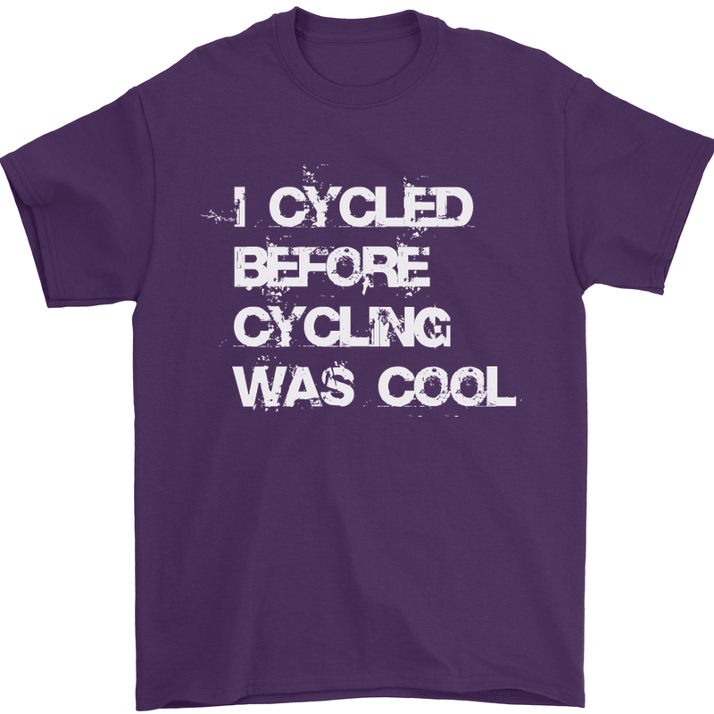 I Cycled Before Cycling was Cool Cycling Mens T-Shirt Cotton Gildan Purple