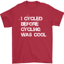 I Cycled Before Cycling was Cool Cycling Mens T-Shirt Cotton Gildan Red