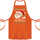I Do It For the Ho's Funny Christmas Xmas Cotton Apron 100% Organic Orange