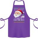 I Do It For the Ho's Funny Christmas Xmas Cotton Apron 100% Organic Purple