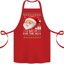 I Do It For the Ho's Funny Christmas Xmas Cotton Apron 100% Organic Red