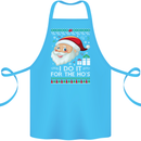 I Do It For the Ho's Funny Christmas Xmas Cotton Apron 100% Organic Turquoise