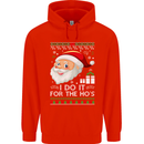 I Do It For the Ho's Funny Christmas Xmas Mens 80% Cotton Hoodie Bright Red