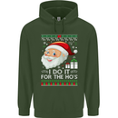 I Do It For the Ho's Funny Christmas Xmas Mens 80% Cotton Hoodie Forest Green