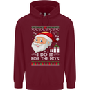 I Do It For the Ho's Funny Christmas Xmas Mens 80% Cotton Hoodie Maroon