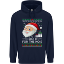 I Do It For the Ho's Funny Christmas Xmas Mens 80% Cotton Hoodie Navy Blue
