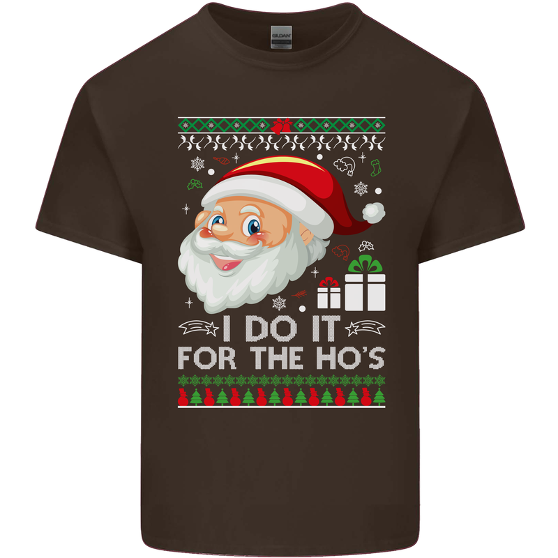 I Do It For the Ho's Funny Christmas Xmas Mens Cotton T-Shirt Tee Top Dark Chocolate