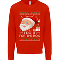 I Do It For the Ho's Funny Christmas Xmas Mens Sweatshirt Jumper Bright Red