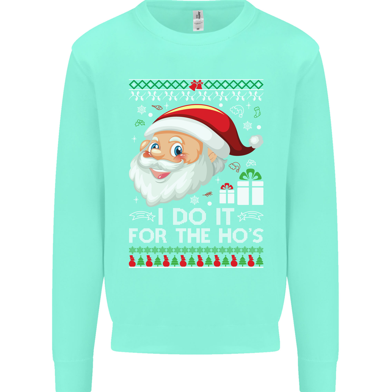 I Do It For the Ho's Funny Christmas Xmas Mens Sweatshirt Jumper Peppermint
