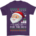 I Do It For the Ho's Funny Christmas Xmas Mens T-Shirt Cotton Gildan Purple