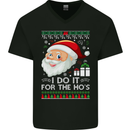 I Do It For the Ho's Funny Christmas Xmas Mens V-Neck Cotton T-Shirt Black