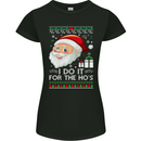 I Do It For the Ho's Funny Christmas Xmas Womens Petite Cut T-Shirt Black