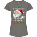 I Do It For the Ho's Funny Christmas Xmas Womens Petite Cut T-Shirt Charcoal