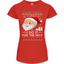 I Do It For the Ho's Funny Christmas Xmas Womens Petite Cut T-Shirt Red