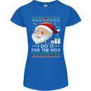 I Do It For the Ho's Funny Christmas Xmas Womens Petite Cut T-Shirt Royal Blue